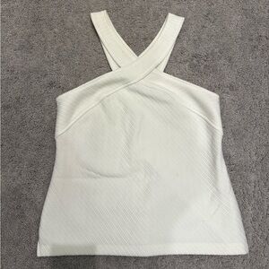 Anthropologie White Cross-Strap Tank Top